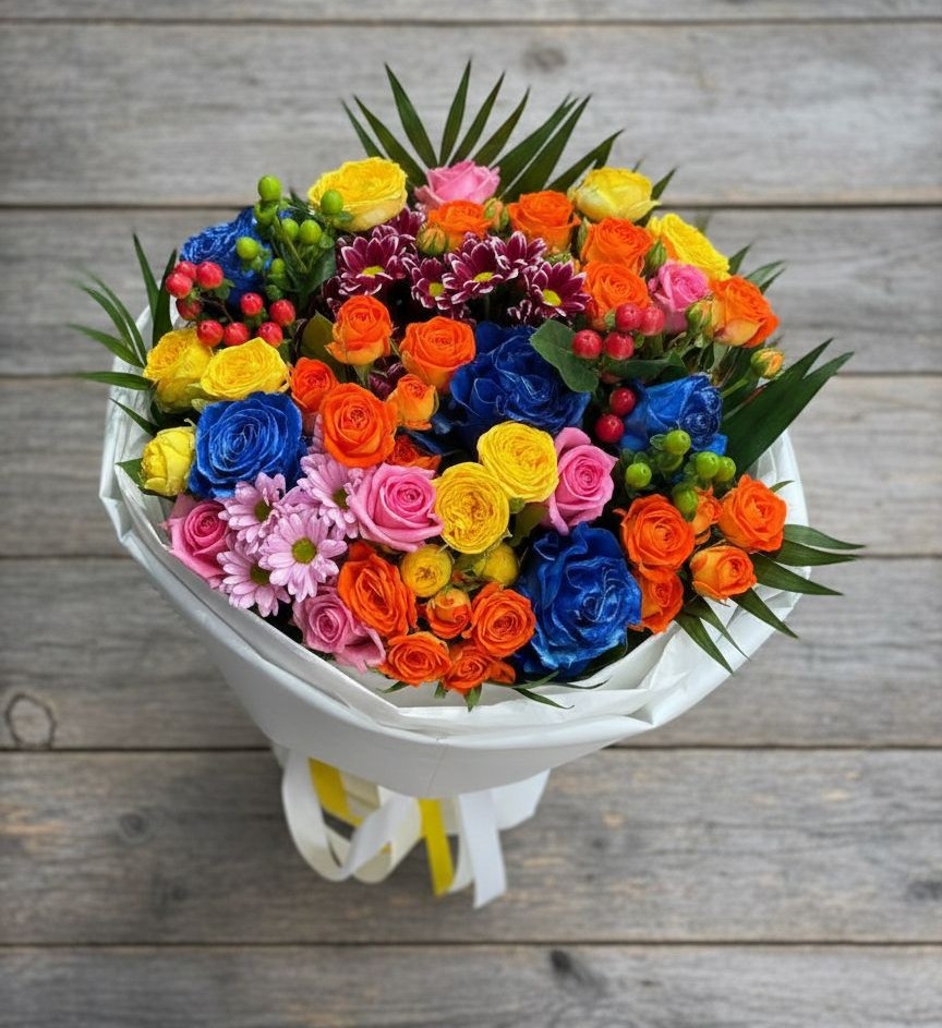 Букет цветов из: Розы и Хризантемы в Правокубанском