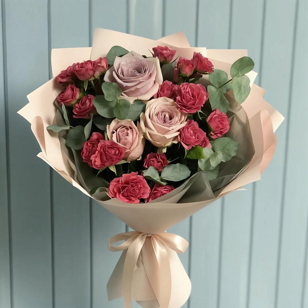 Букет цветов из: Гвоздики и Розы в Правокубанском