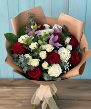 Букет цветов из:  Розы и Альстромерии #REPLACE_PRED# Правокубанском