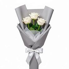 Букет 3 белые розы #REPLACE_PRED# Правокубанском
