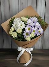 Букет цветов из:  Хризантемы и Розы #REPLACE_PRED# Правокубанском