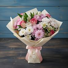 Букет цветов из:  Хризантемы, Альстромерии и Розы в Правокубанском