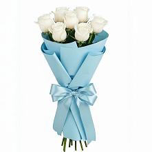 Букет 7 белых роз Проуд в Правокубанском