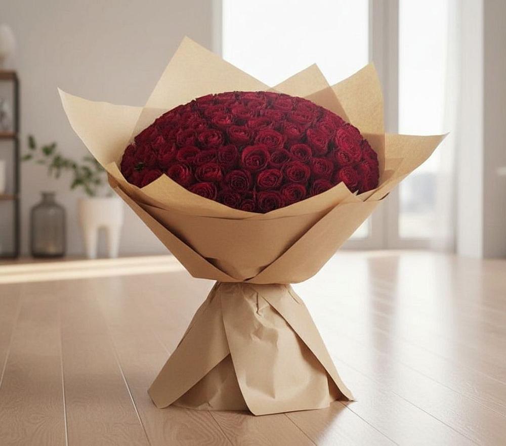 Букет 101 Красная роза в Правокубанском