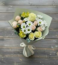 Букет цветов из:  Альстромерии, Розы и Хризантемы #REPLACE_PRED# Правокубанском