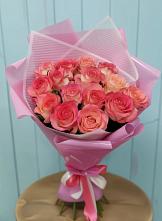 Букет 15 Розовых роз Равель в Правокубанском