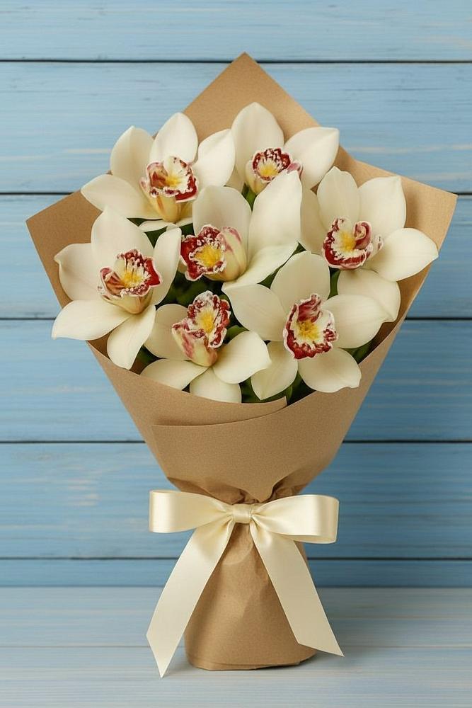 Букет цветов из: Орхидеи и Розы в Правокубанском